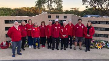 Members of the Emergency Services Branch of Milton Ulladulla Australian Red Cross were pleased to attend the Dawn Service on Anzac Day at the Ex-Servos Club's memorial. Picture supplied 