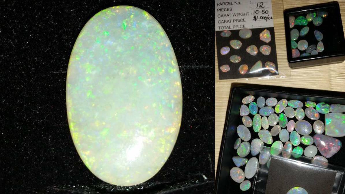Some of the opals stolen from Albion Park Rail in February 2021. Picture by NSWPF