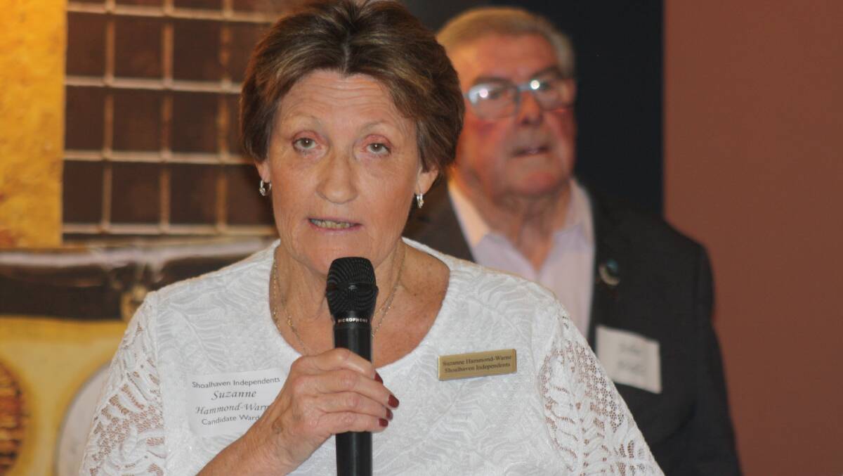 Suzanne Hammond-Warne speaks during the launch of the Shoalhaven Independents Group campaign in May. Picture by Glenn Ellard.
