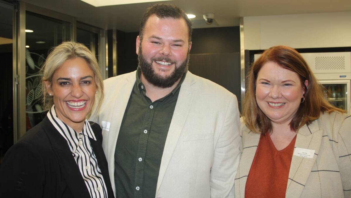 Among the people attending the function as the business award finalists were announced were Sian Ludlow, Jack Dinnie and Jemma Tribe. Picture by Glenn Ellard.