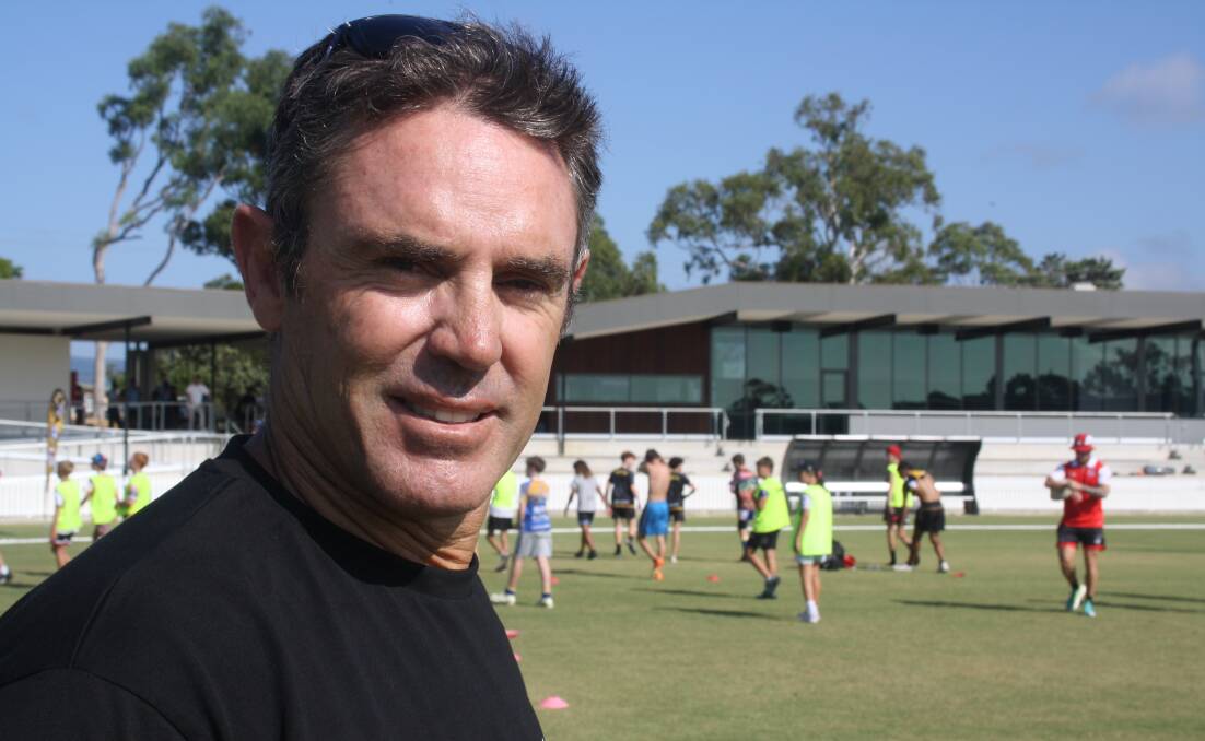 Rugby league great Brad Fittler oversees junior training sessions in Bomaderry on Saturday, February 17. Picture by Glenn Ellard.