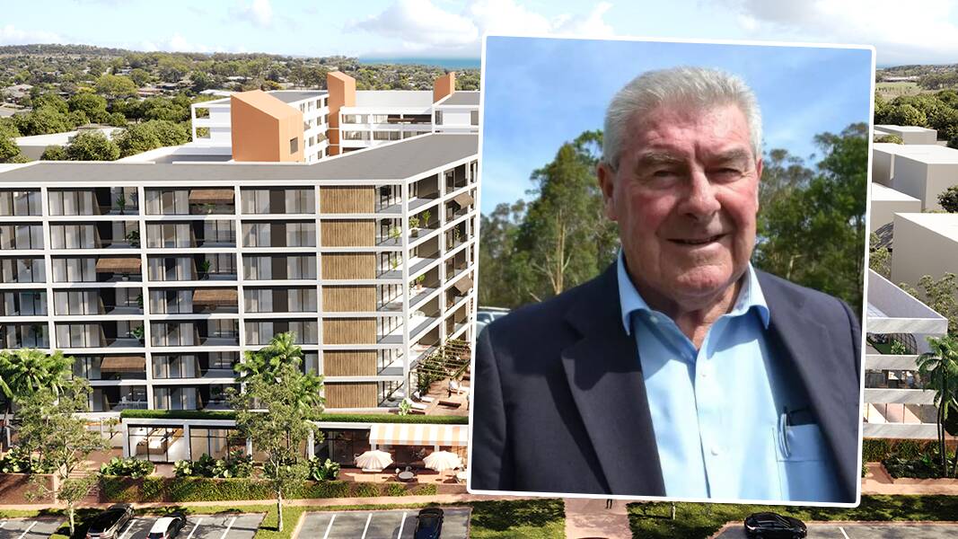Shoalhaven City Councillor John Wells (Inset) has backed a high-rise development proposed for Ulladulla. Picture The Fleming Group/File