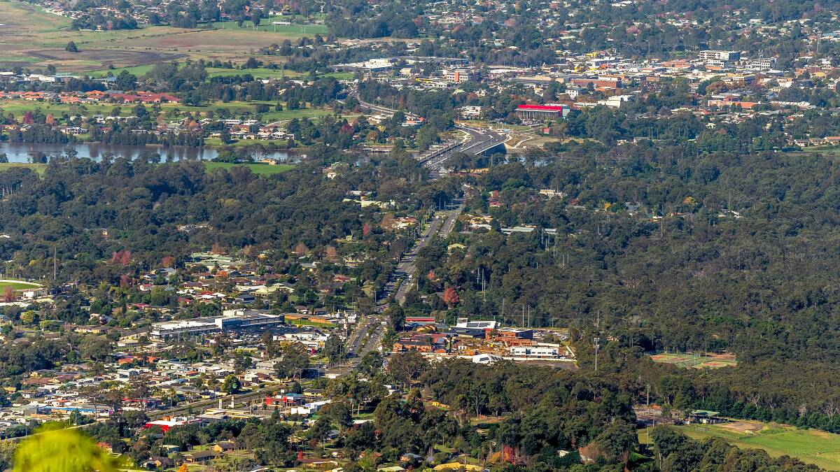 Nowra and Bomaderry photographed from Cambewarra Mountain. Picture by Howard Mitchell 