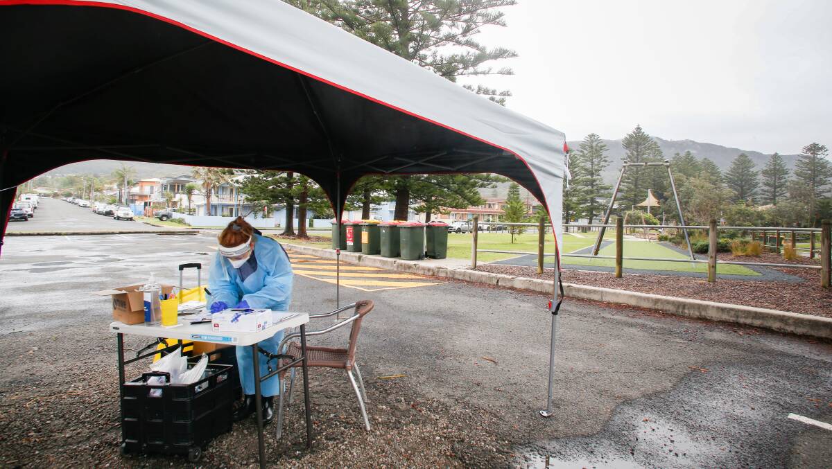 A walk-in COVID-19 testing clinic was set up in the car park at Thirroul Beach back in November 2021. Picture by Anna Warr.