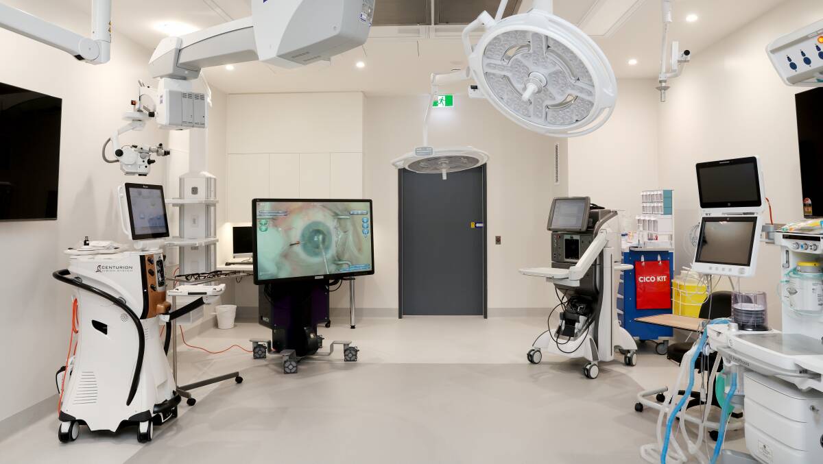 Robotic surgical equipment in one of the operating theatres, which is being used for ophthalmic surgery. Picture by Sylvia Liber