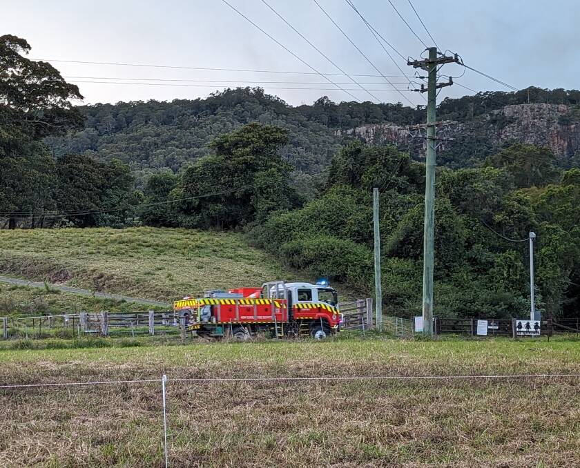 An RFS truck is pictured en route to the fire about 3.30pm on Tuesday, June 11. Picture: Rachel Gardner. 
