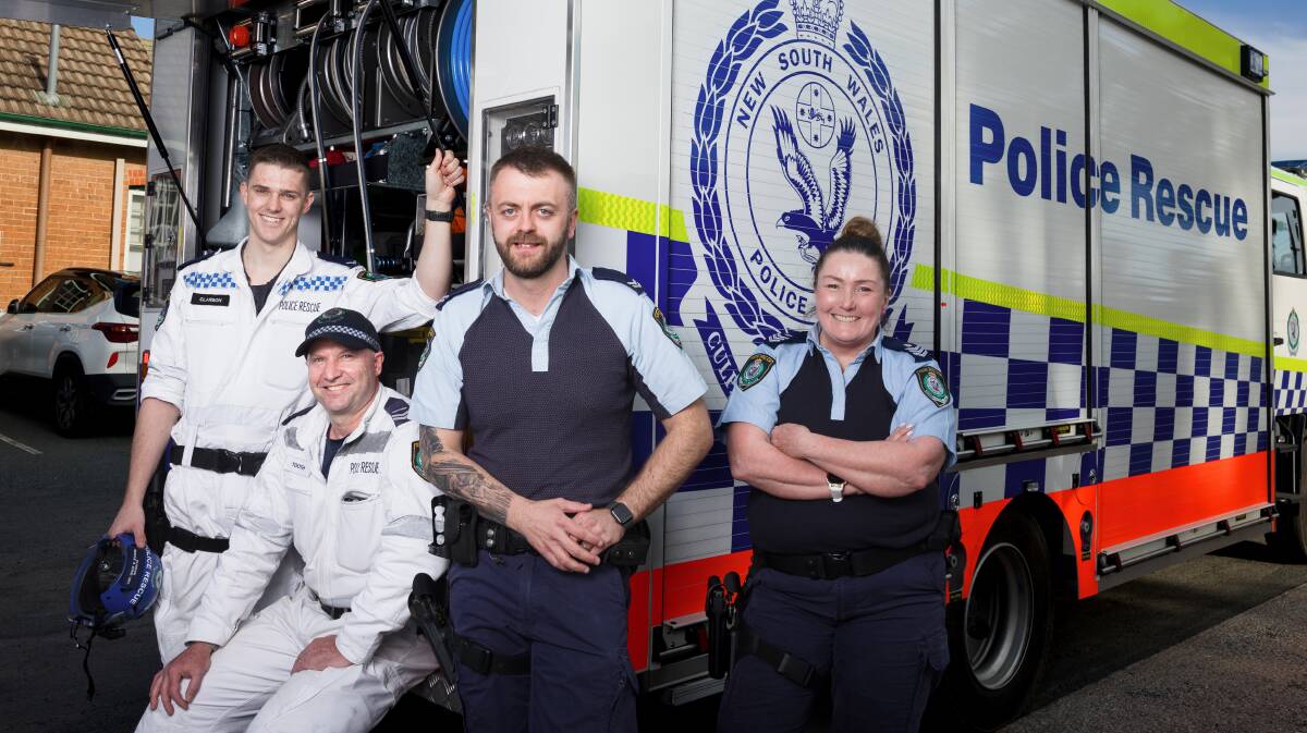 Constable Cameron Clarkson, Senior Constable David Tooth, Senior Constable Tim Graham, and Sergeant Kellie Macquire. Picture by Sitthixay Ditthavong