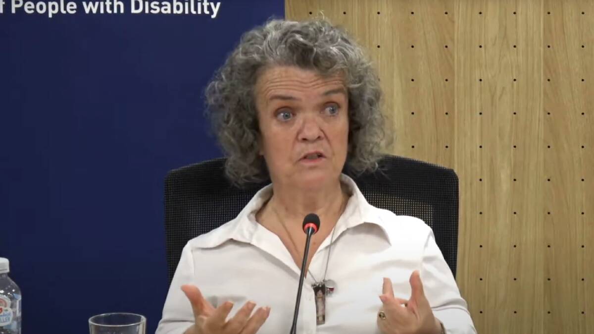Dr Debra Keenahan giving evidence to the disability royal commission. Pictures from the disability royal commission