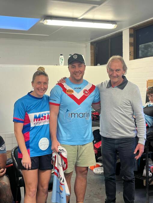 Chey, AJ and David Hatch - key members of the Bulldogs' family. Picture supplied 